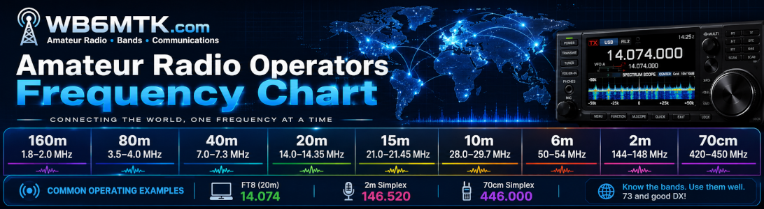 FREQUENCY CHART FOR AMATEUR RADIO OPERATORS