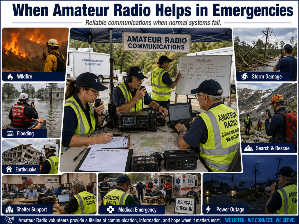 WHERE AMATEUR RADIO OPERATORS HELP DURING EMERGENCIES